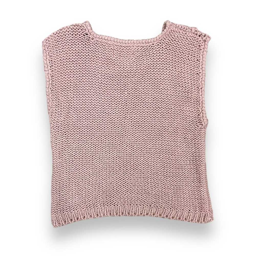 Vintage Pink Loose Gauge Knit Sleeveless Sweater … - image 3