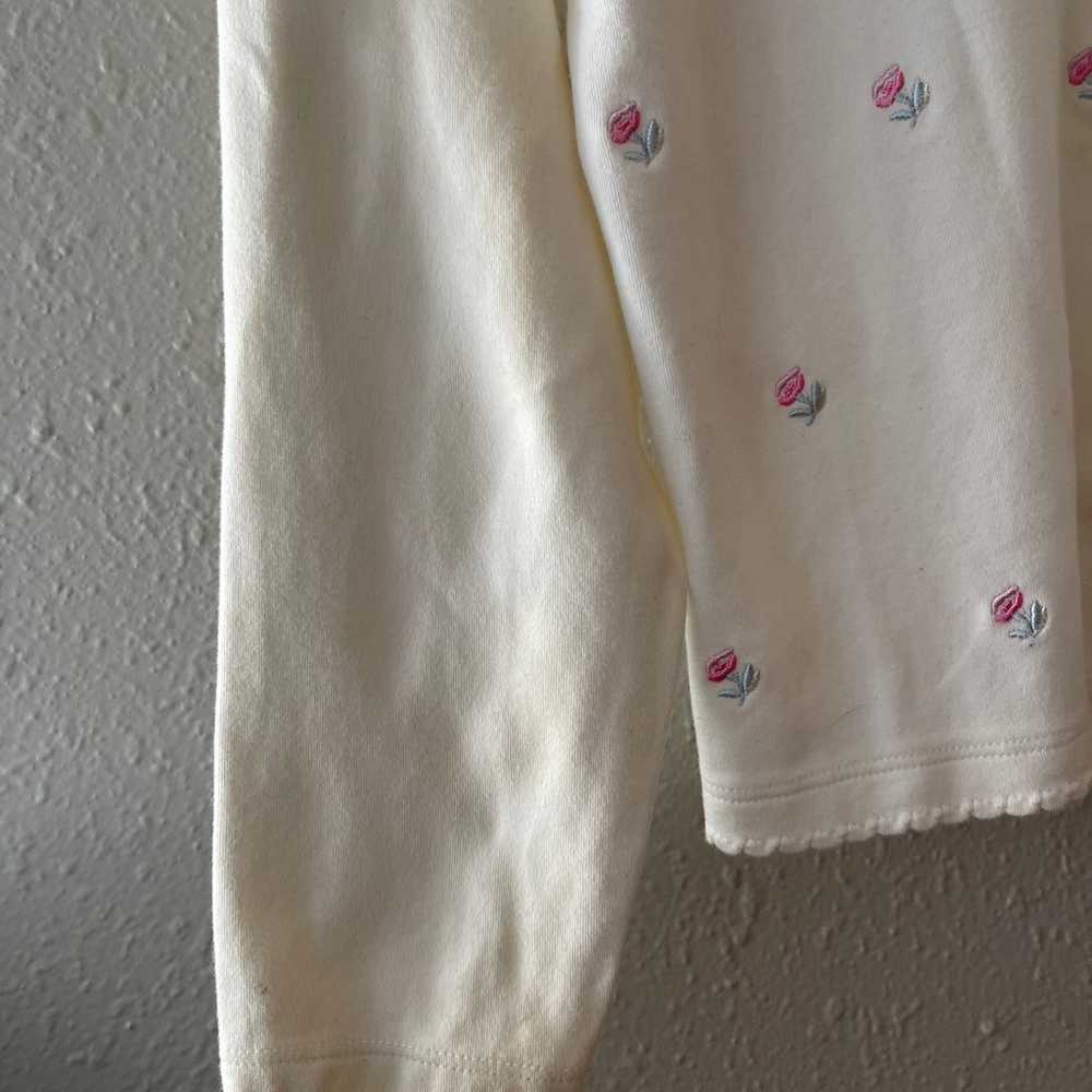 Vintage Cotton and Embroidered Flower Cardigan - image 3