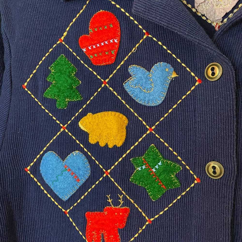 1980's Teddi Vintage Ugly Embroidered Patchwork C… - image 8
