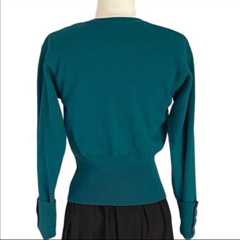 Ann Taylor Teal Merino Wool Sweater XS Small - image 3