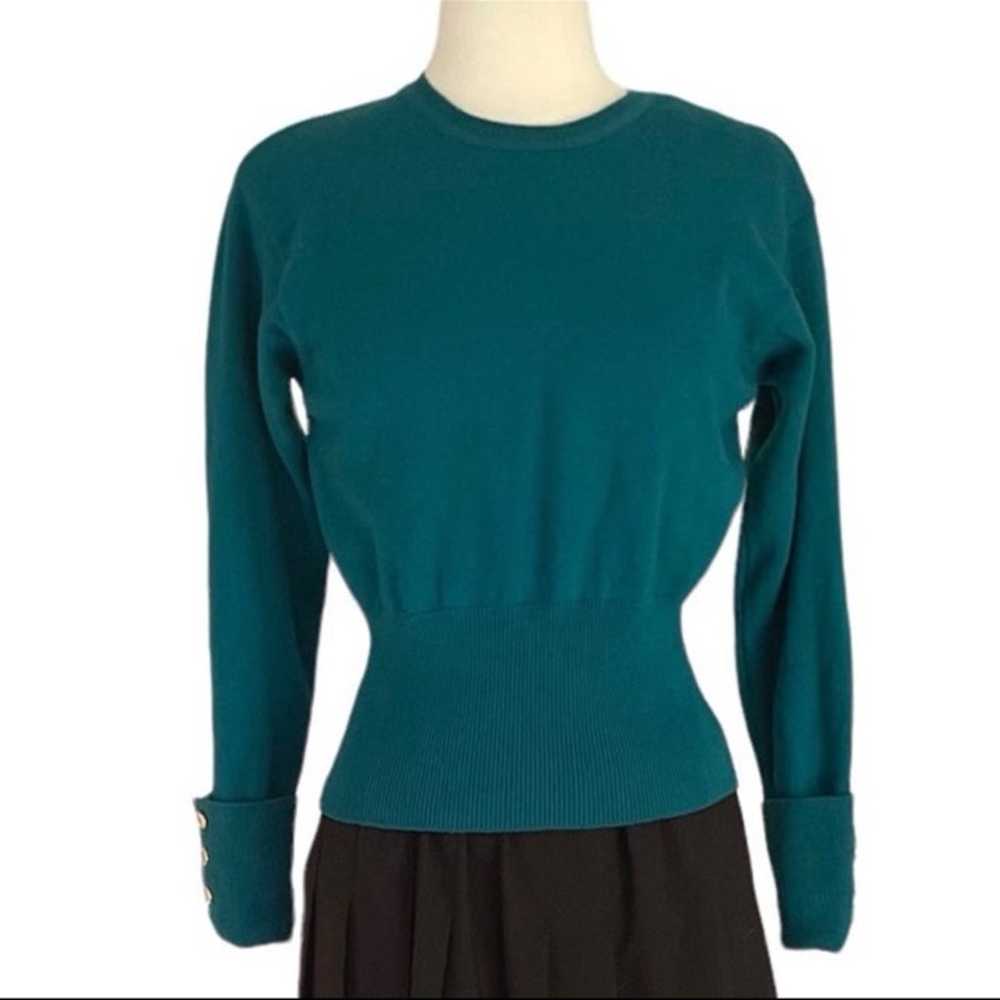 Ann Taylor Teal Merino Wool Sweater XS Small - image 4