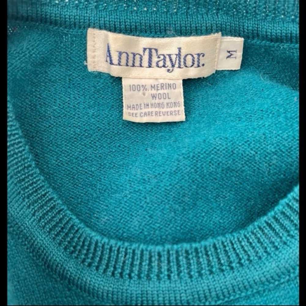 Ann Taylor Teal Merino Wool Sweater XS Small - image 6