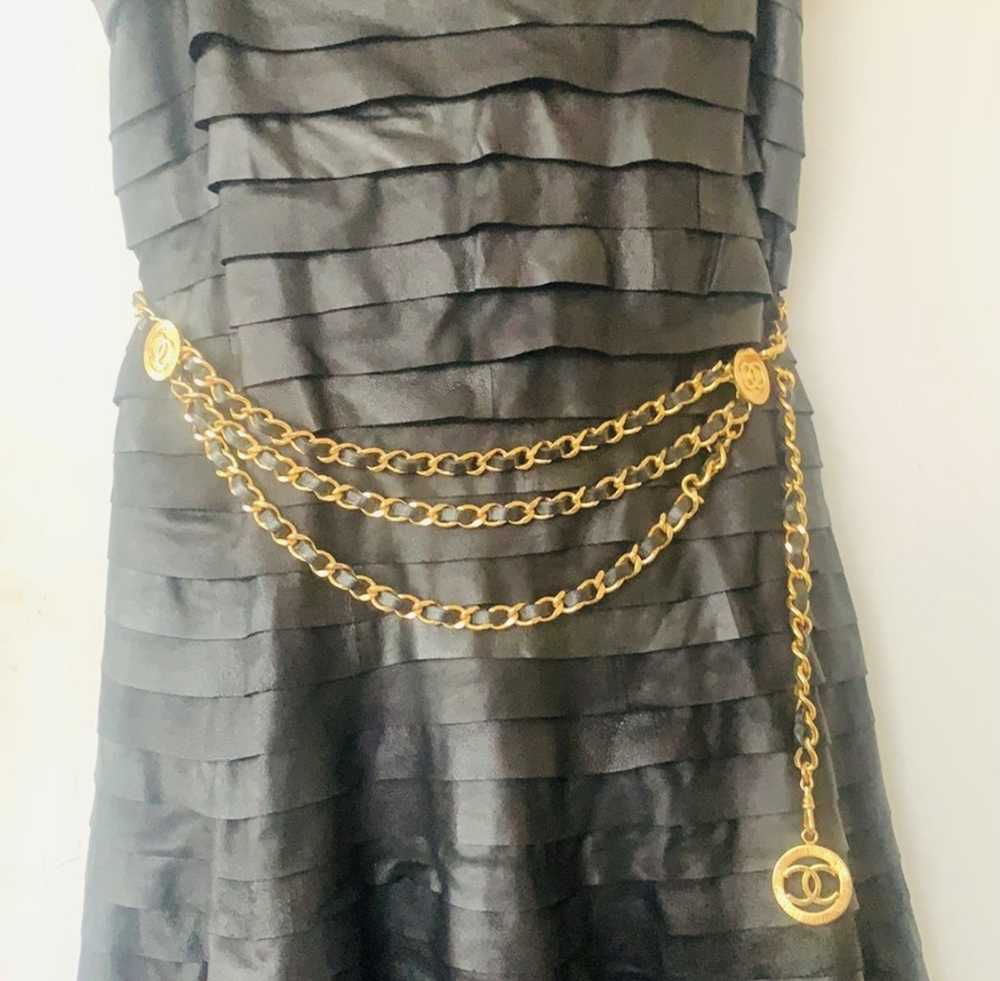 Chanel CHANEL Vintage Triple Chain Leather Belt N… - image 2