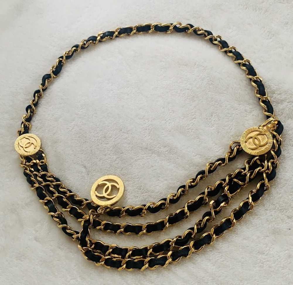 Chanel CHANEL Vintage Triple Chain Leather Belt N… - image 3