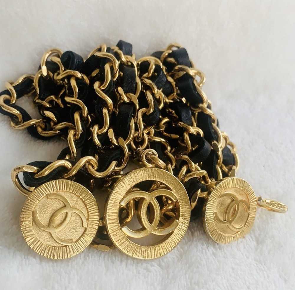 Chanel CHANEL Vintage Triple Chain Leather Belt N… - image 5