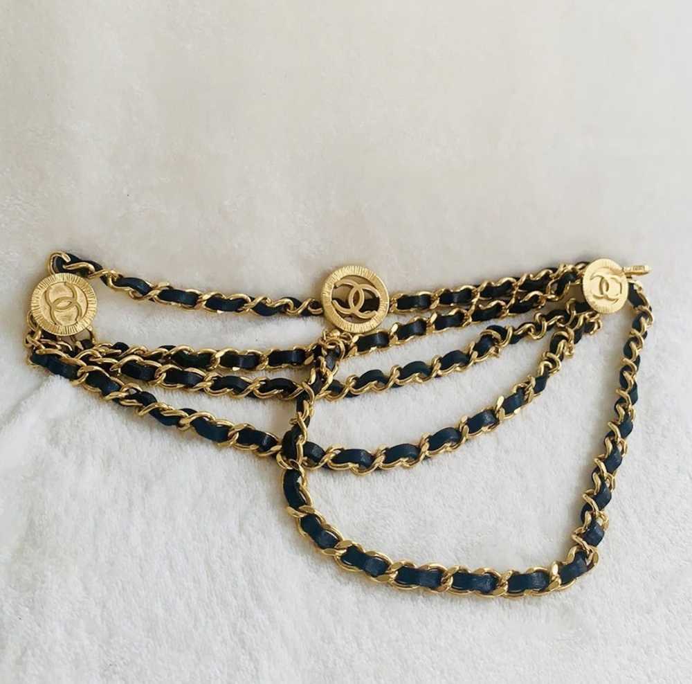 Chanel CHANEL Vintage Triple Chain Leather Belt N… - image 6