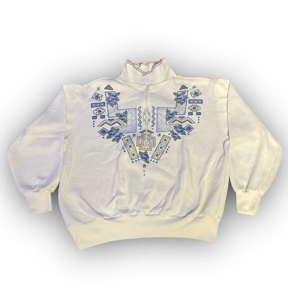 Lovely Jantzen Vintage Flower Sweater Hand Embroi… - image 1