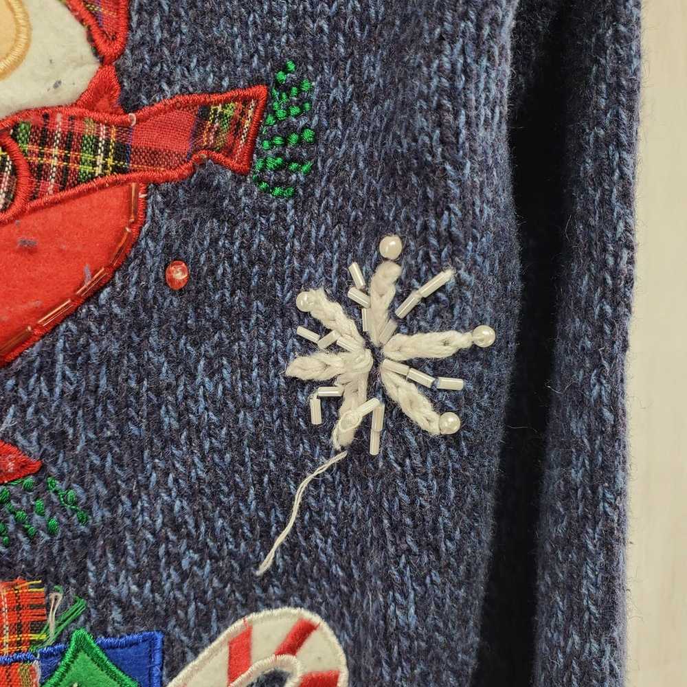 Vintage Tiara International Snowman Beaded Zip Up… - image 4
