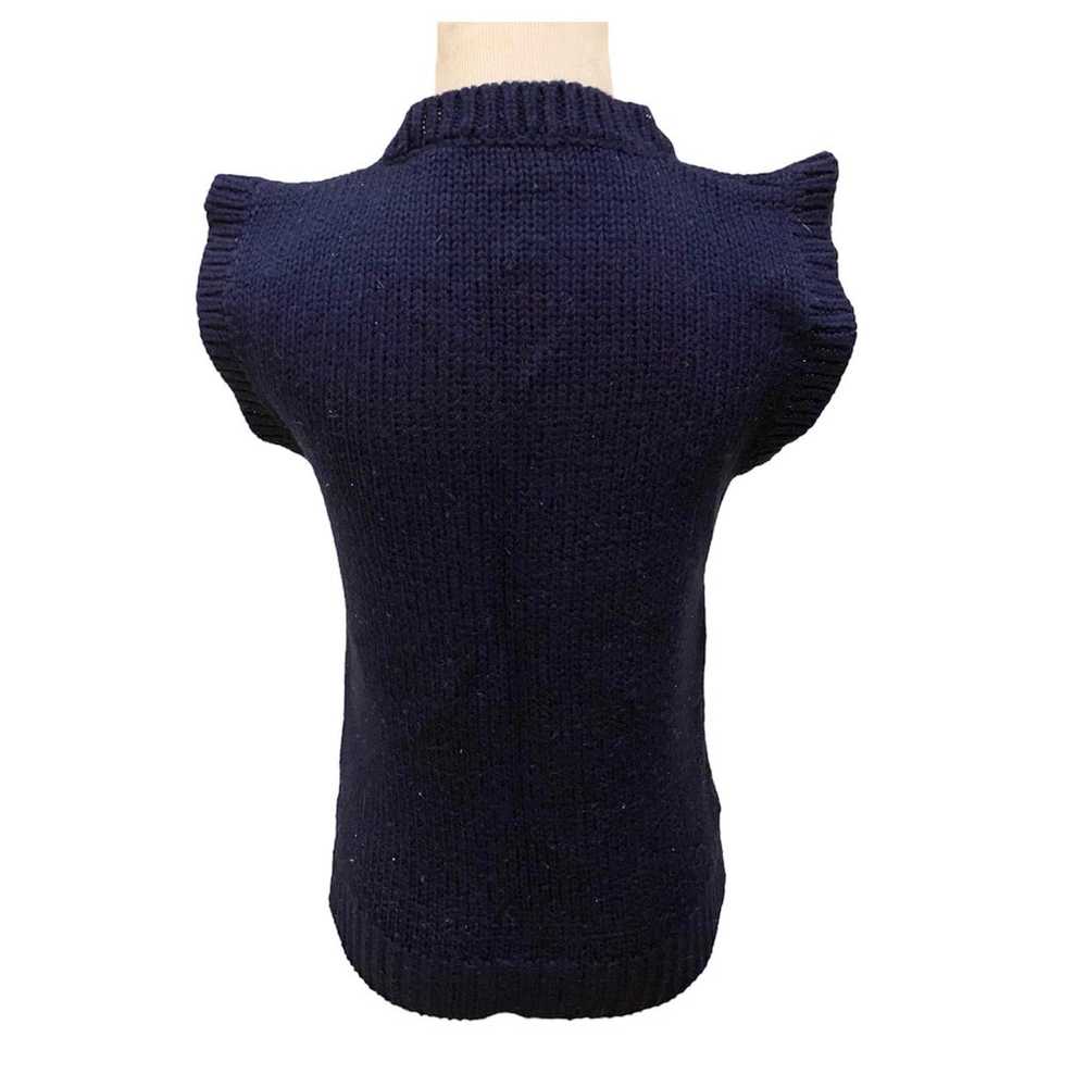 Vintage Argyle Sweater Vest Vneck Navy Blue Red S… - image 4