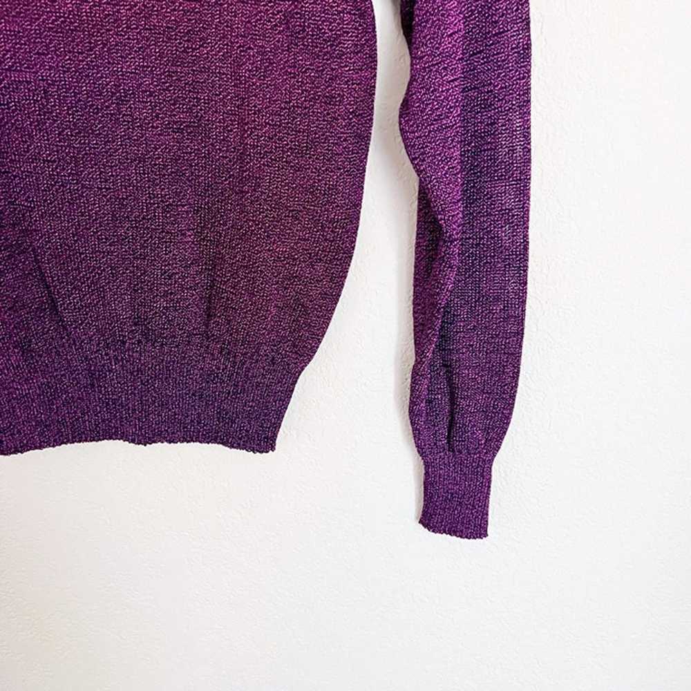 Vintage Mariea Kim Purple Flower Sweater Sz S - image 5