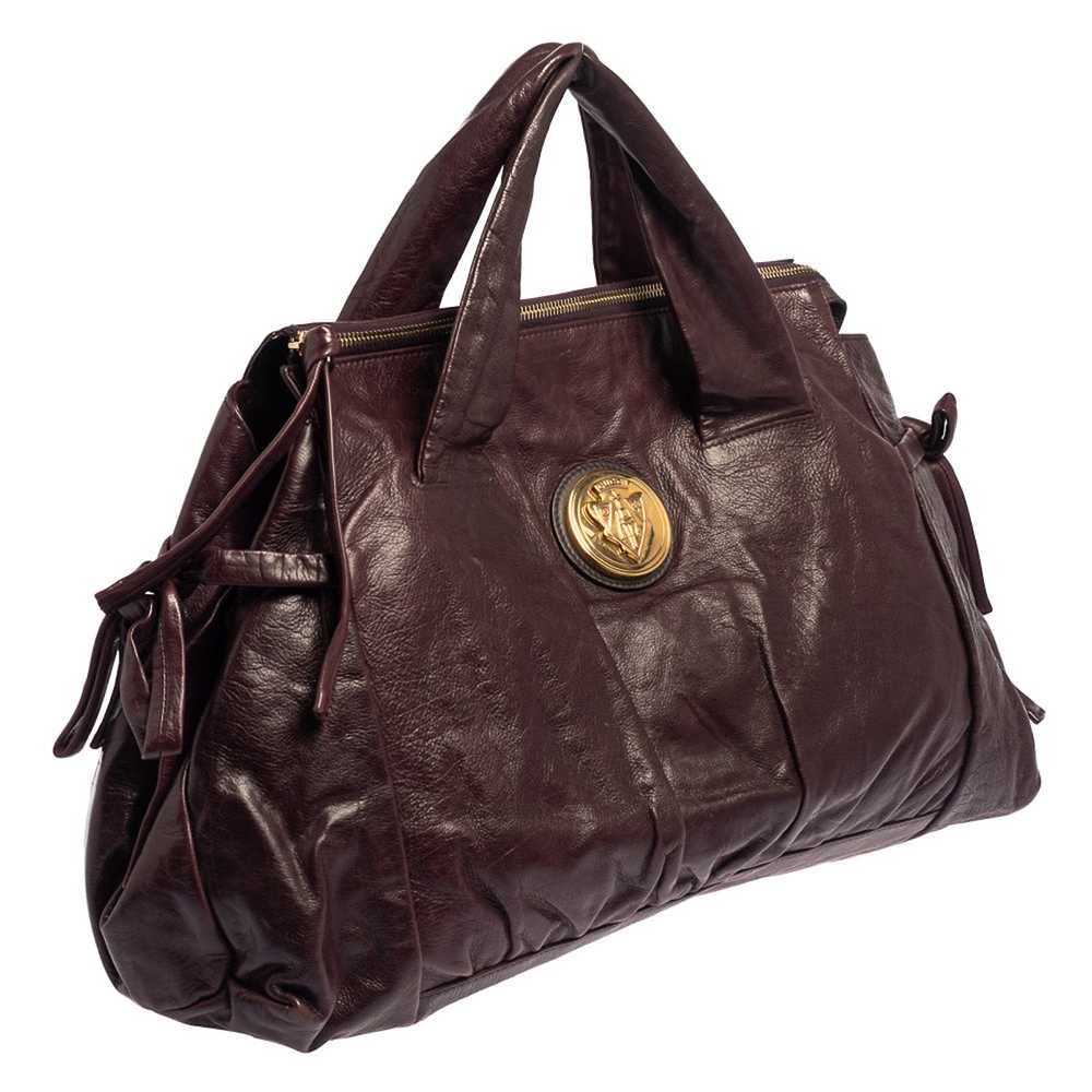 Gucci Gucci Burgundy Leather Large Hysteria Tote - image 3