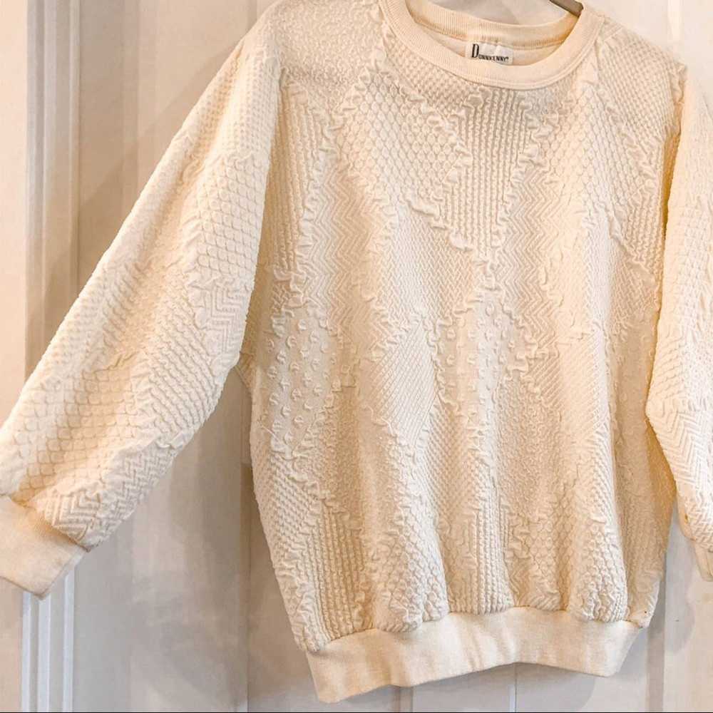 Vintage Cream Sweatshirt Sweater Small - image 4
