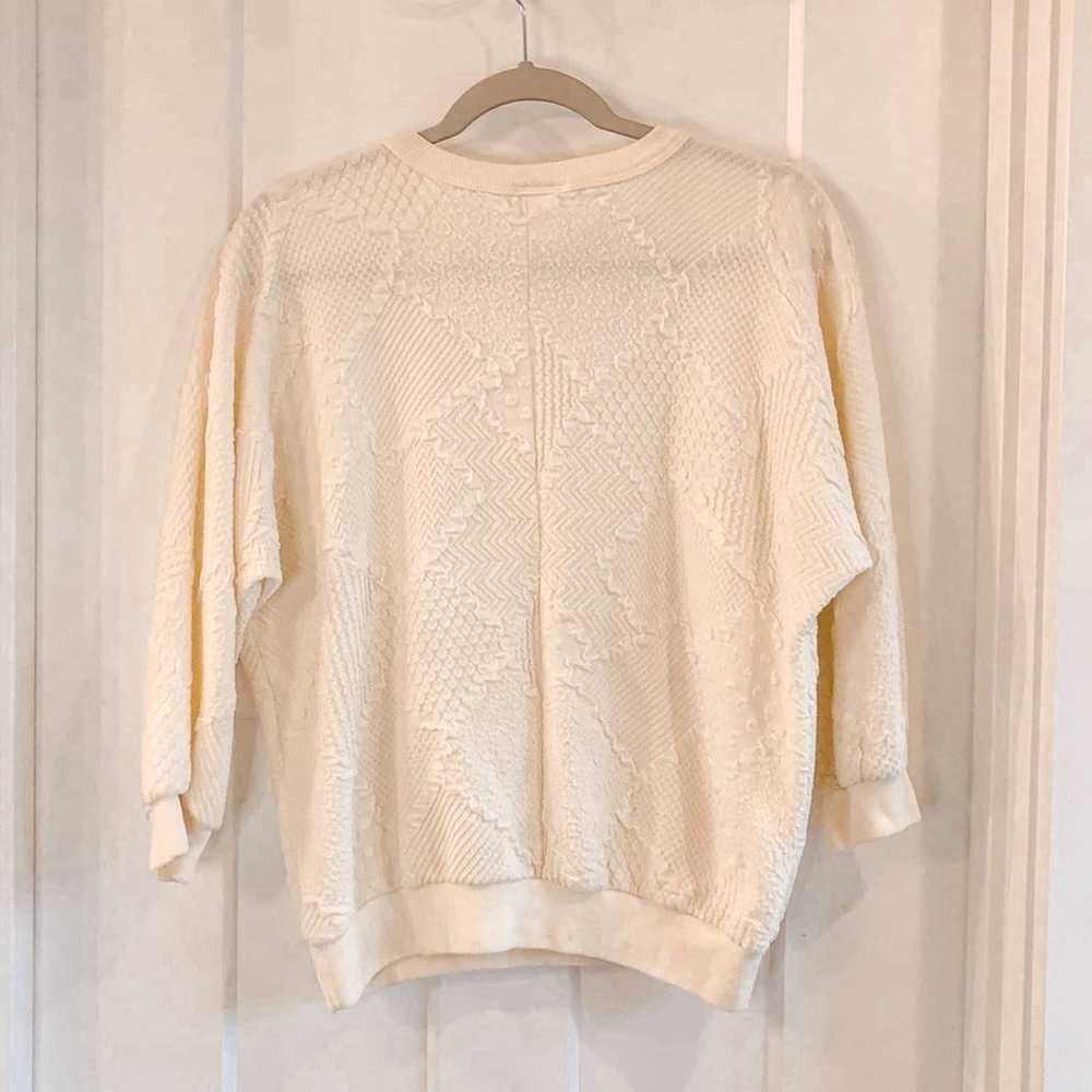 Vintage Cream Sweatshirt Sweater Small - image 6