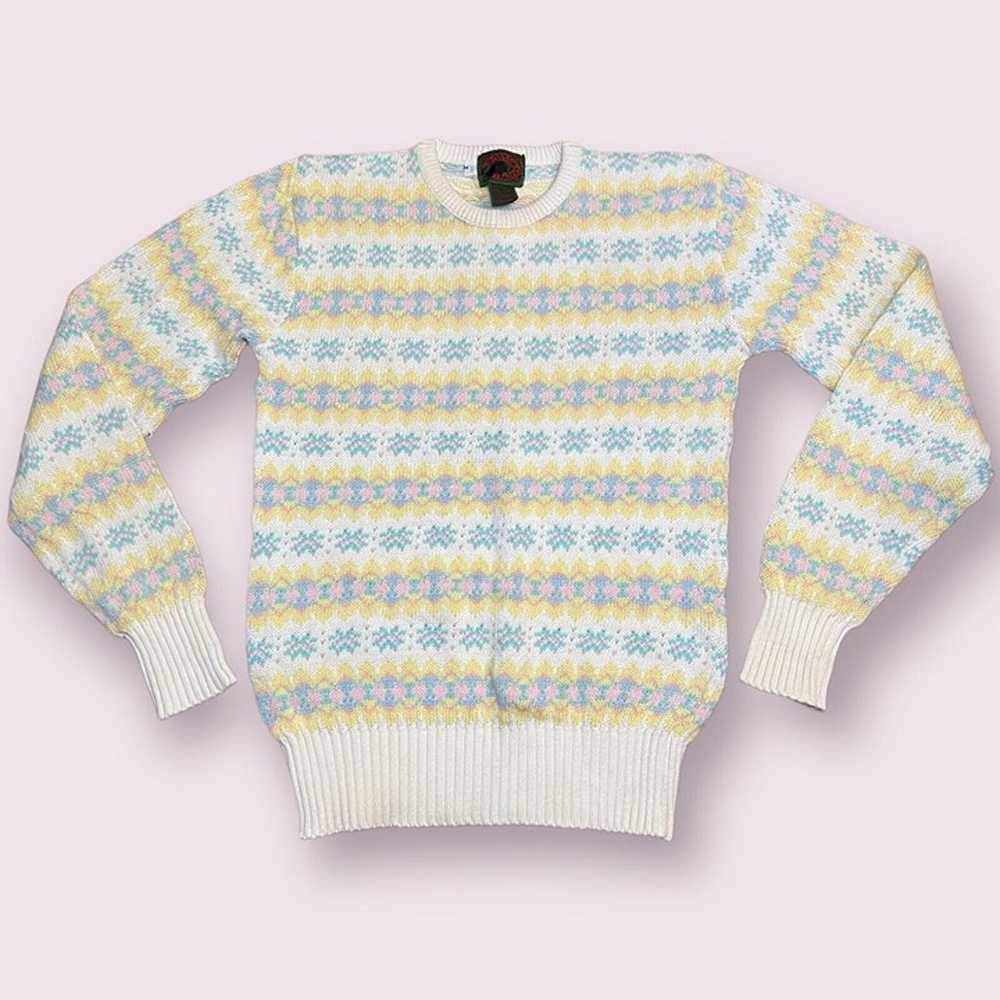 Boston Traders Sweater Womens Medium Pastel Pullo… - image 1