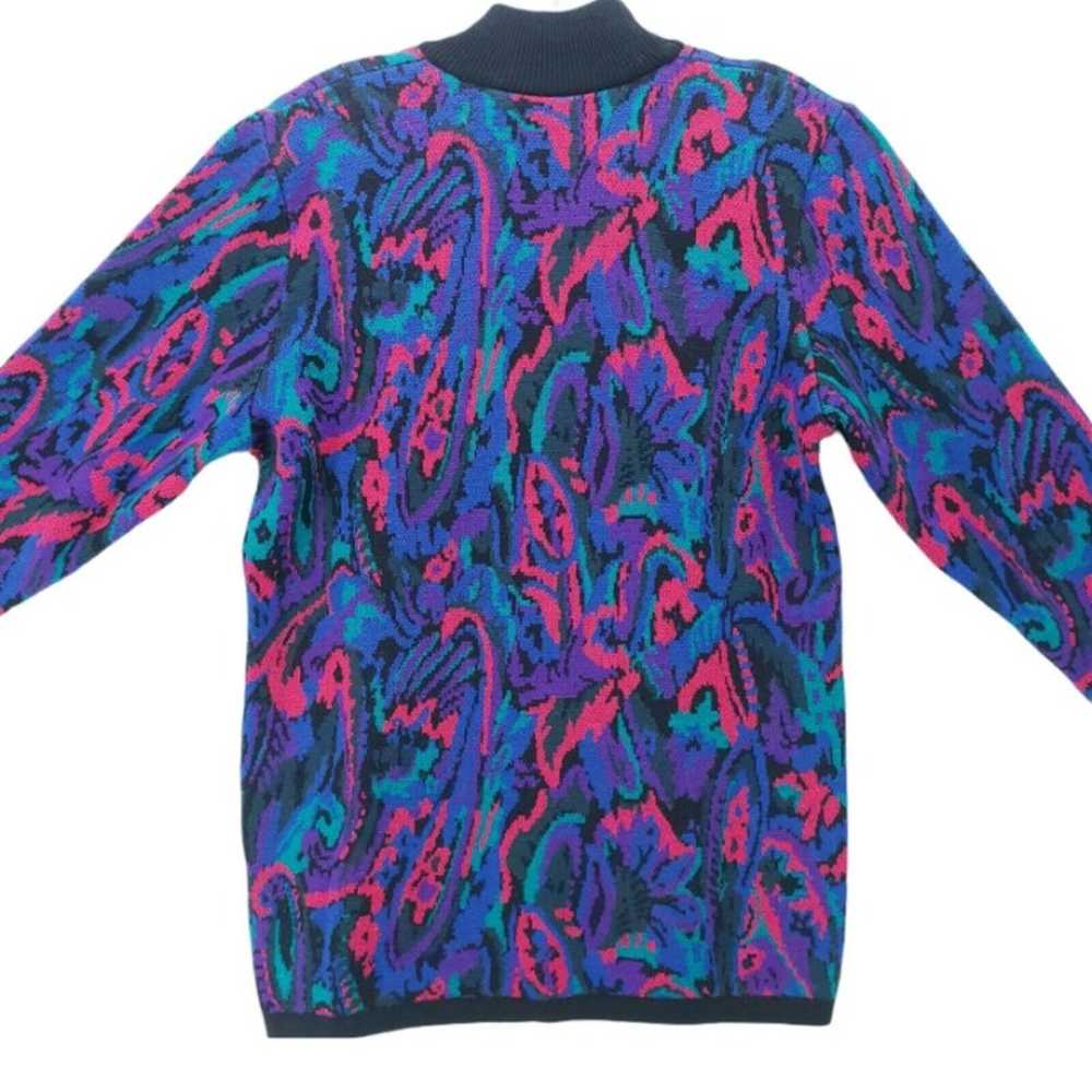 Vintage JAEGER 100% Wool Colorful Sweater Mock Hi… - image 4