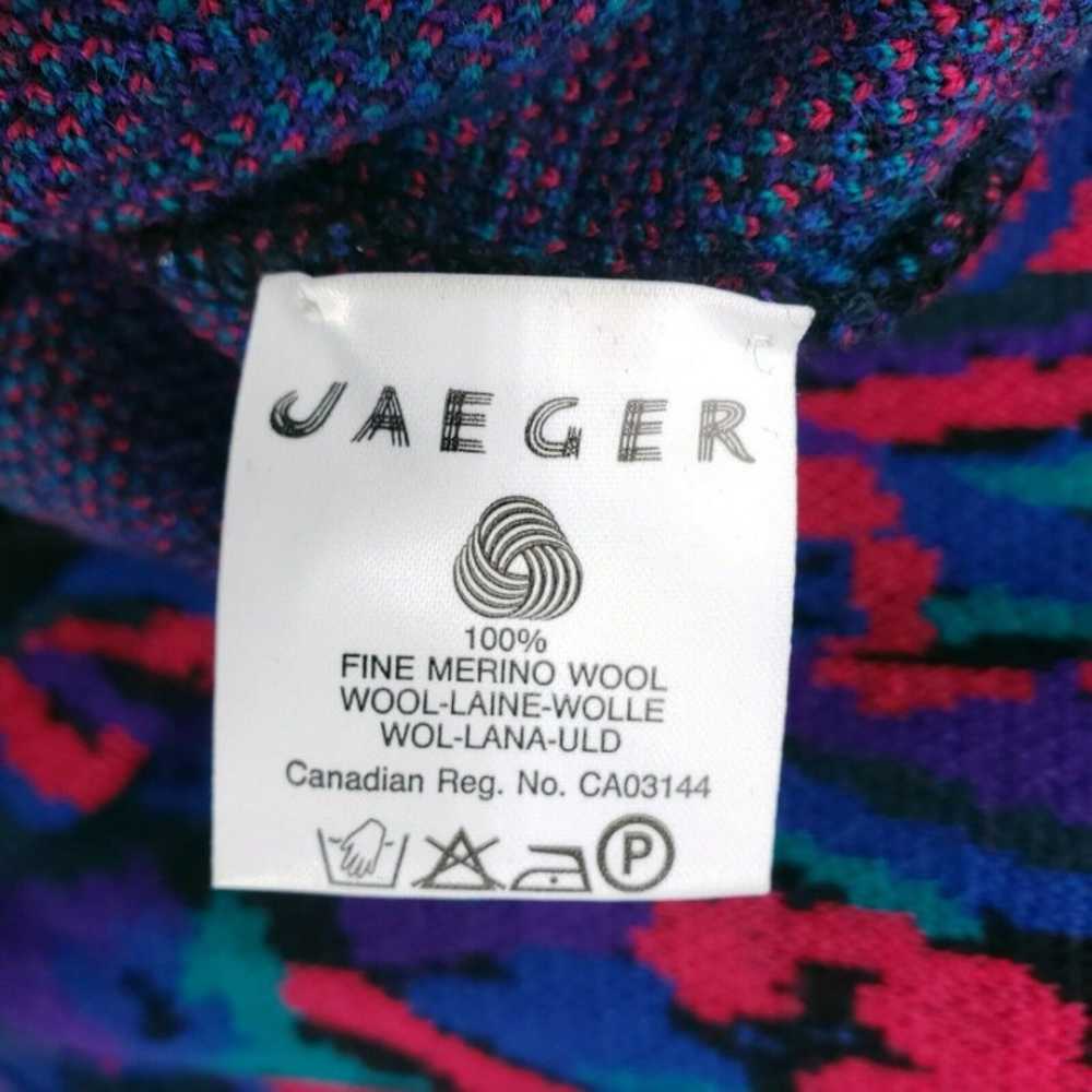 Vintage JAEGER 100% Wool Colorful Sweater Mock Hi… - image 6