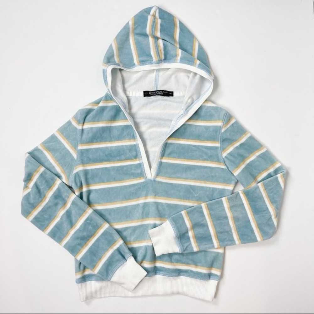 Rampage | Striped Velour Hooded Pullover - image 7