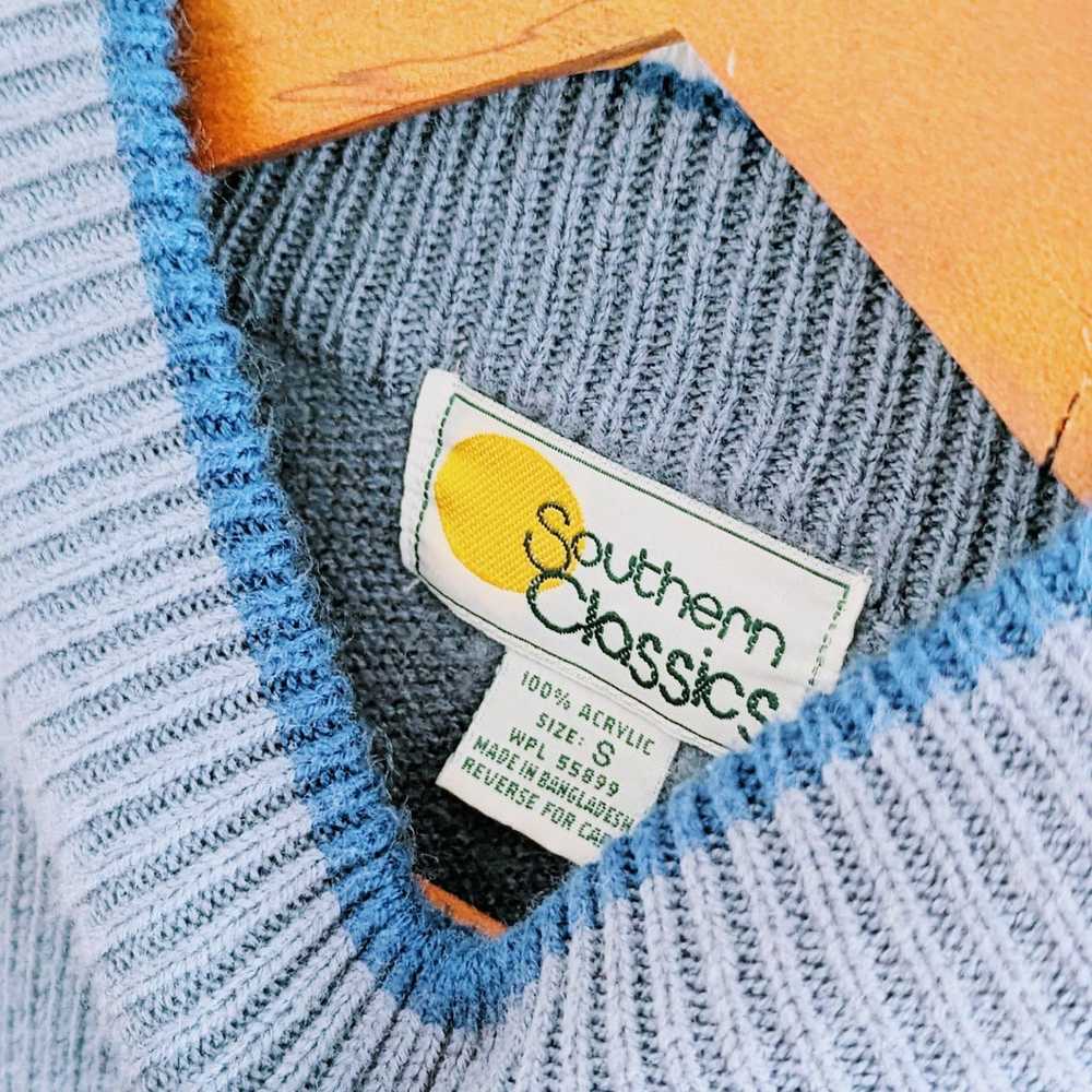 90s Vintage Blue Sweater - image 3