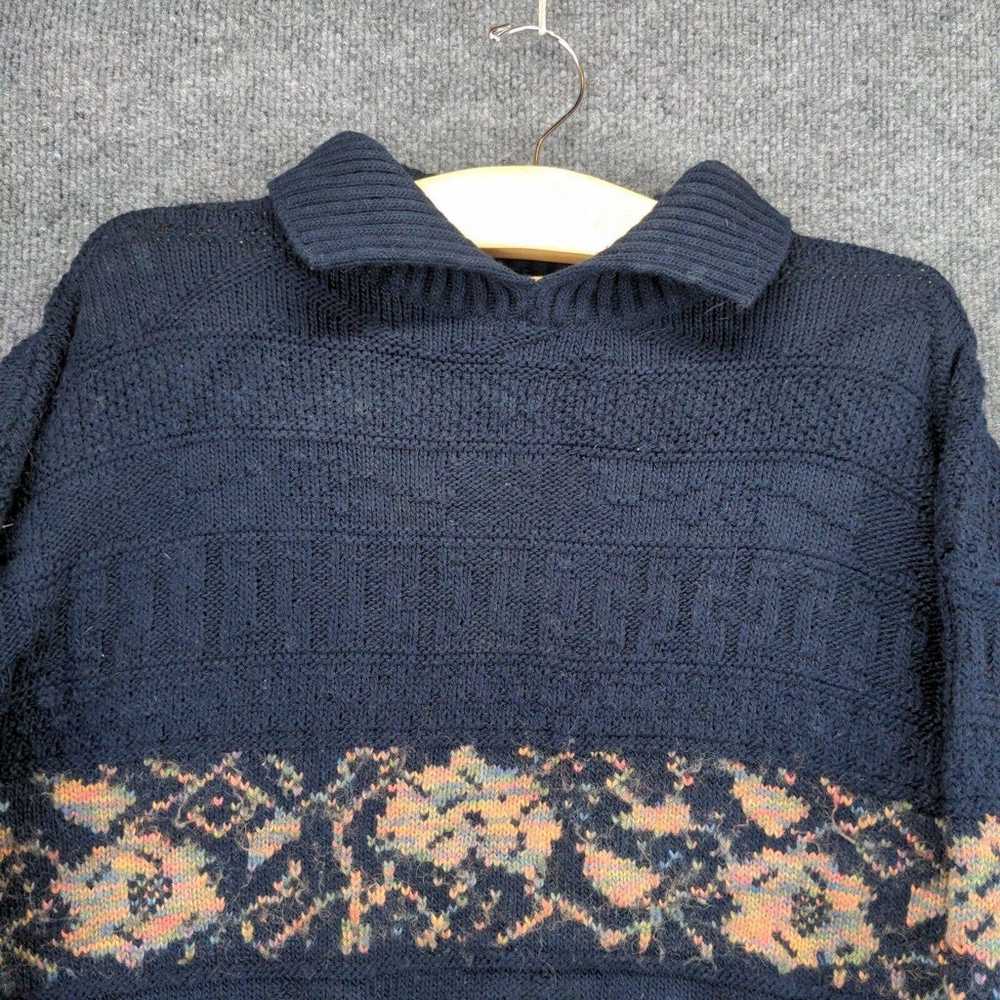 Vintage Moda Wool Blend Sweater Size Small Blue F… - image 7