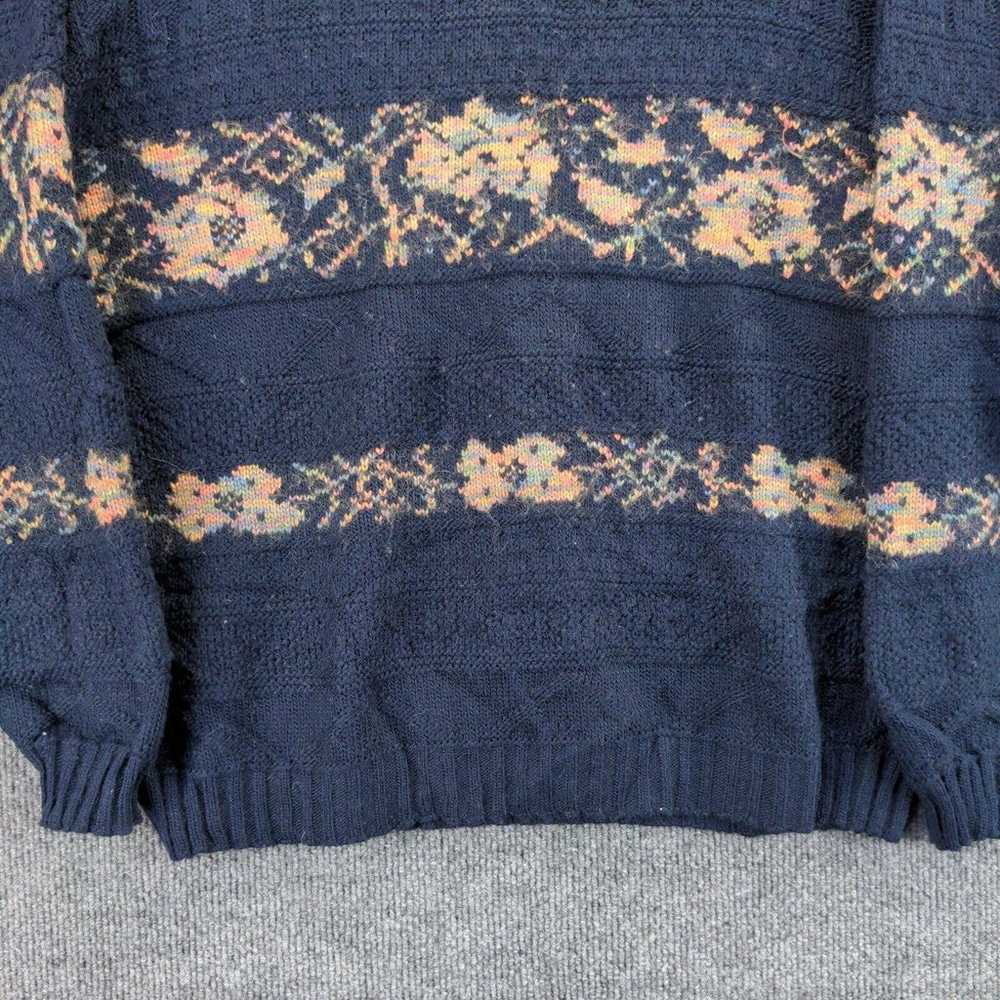 Vintage Moda Wool Blend Sweater Size Small Blue F… - image 8