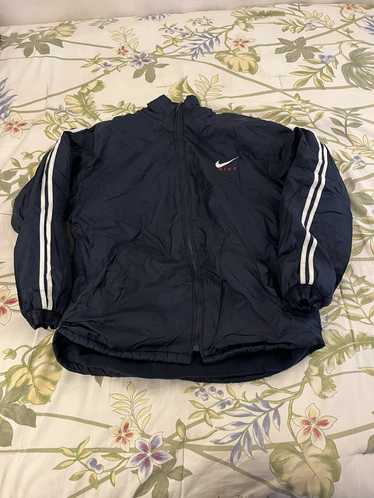 Nike × Vintage 90s Nike puffer navy jacket - image 1