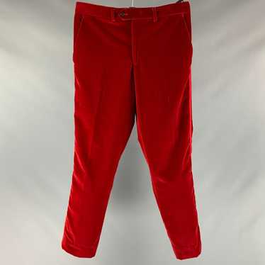 Etro Red Velvet Tuxedo Dress Pants