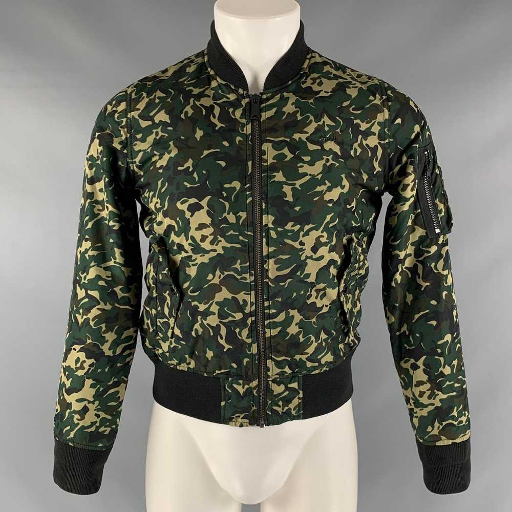 Schott Green Camo Polyester Bomber Jacket - image 1