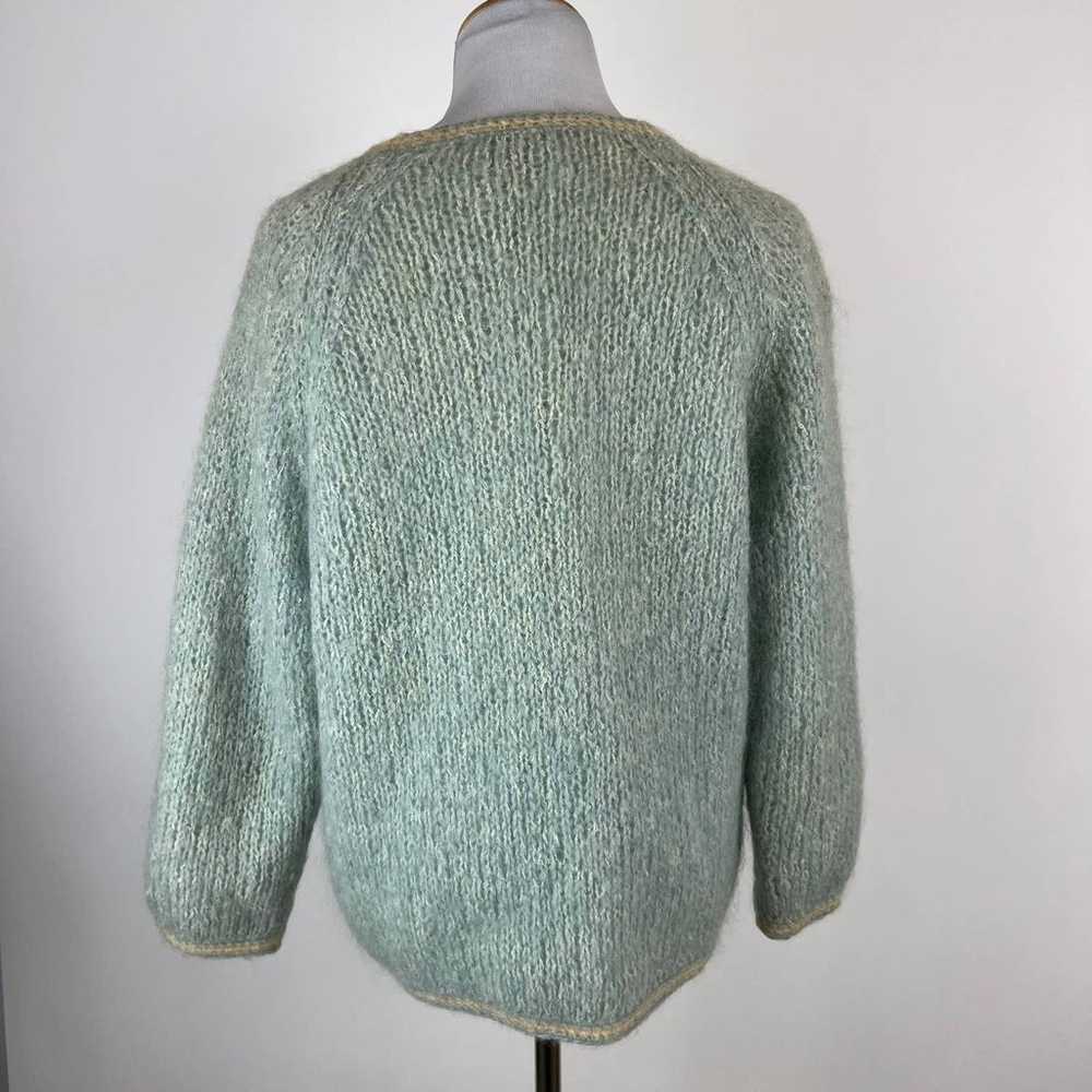 Vintage 60s Colebrook Blue Wool & Mohair Cardigan… - image 2