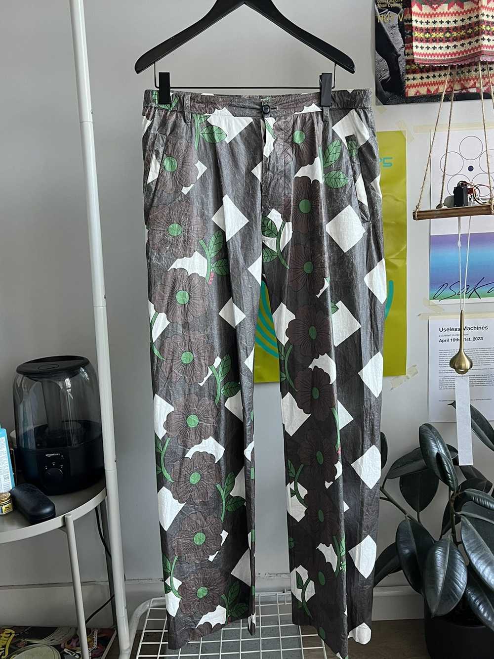 Walter Van Beirendonck Daisy Print Tyvek Pants FW… - image 1