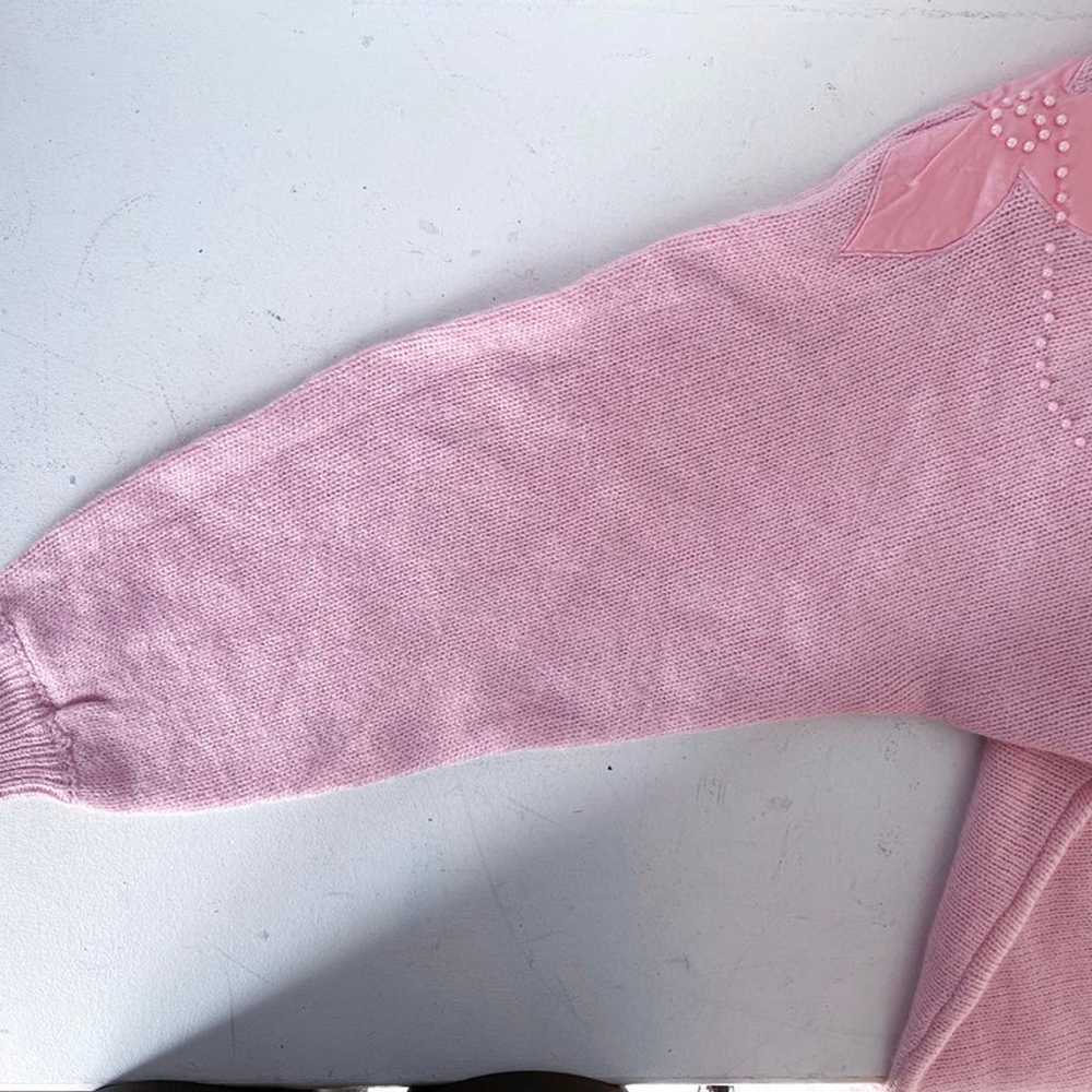 Vintage Cottagecore Pink Grandma Sweater - image 4