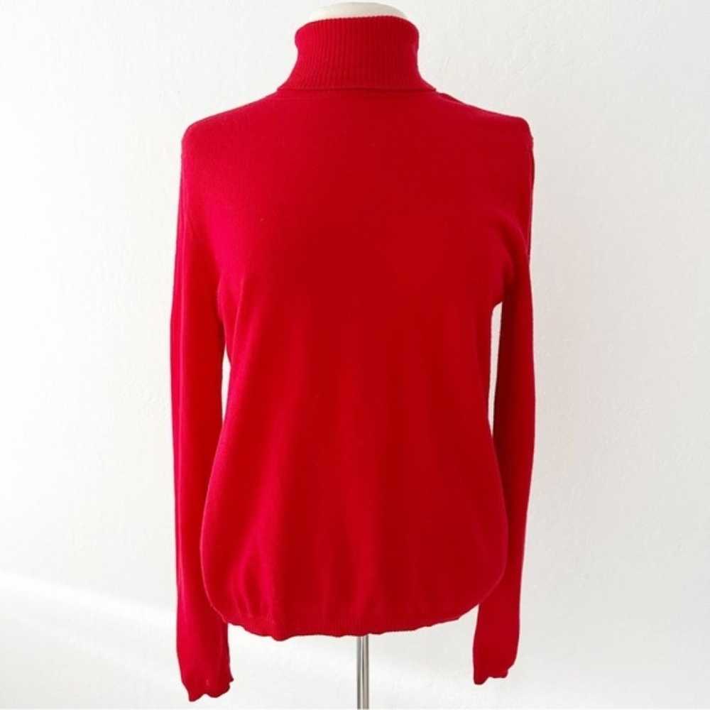 Pendleton Red 100% Wool Turtleneck Pullover Long … - image 1