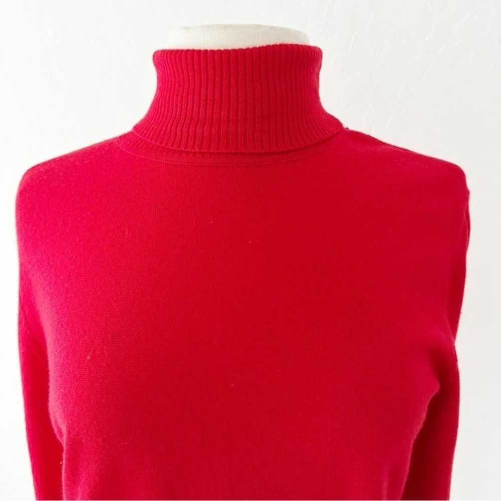 Pendleton Red 100% Wool Turtleneck Pullover Long … - image 2