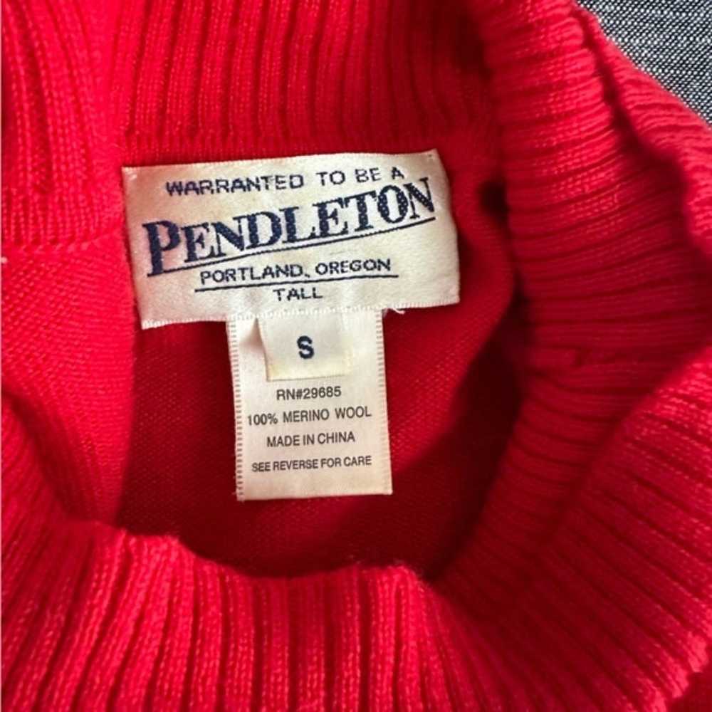 Pendleton Red 100% Wool Turtleneck Pullover Long … - image 9