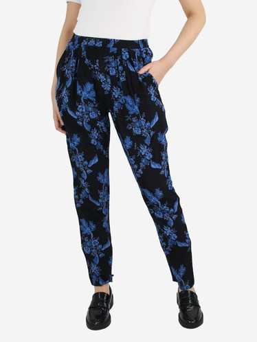 Stella McCartney Black floral printed silk trouse… - image 1