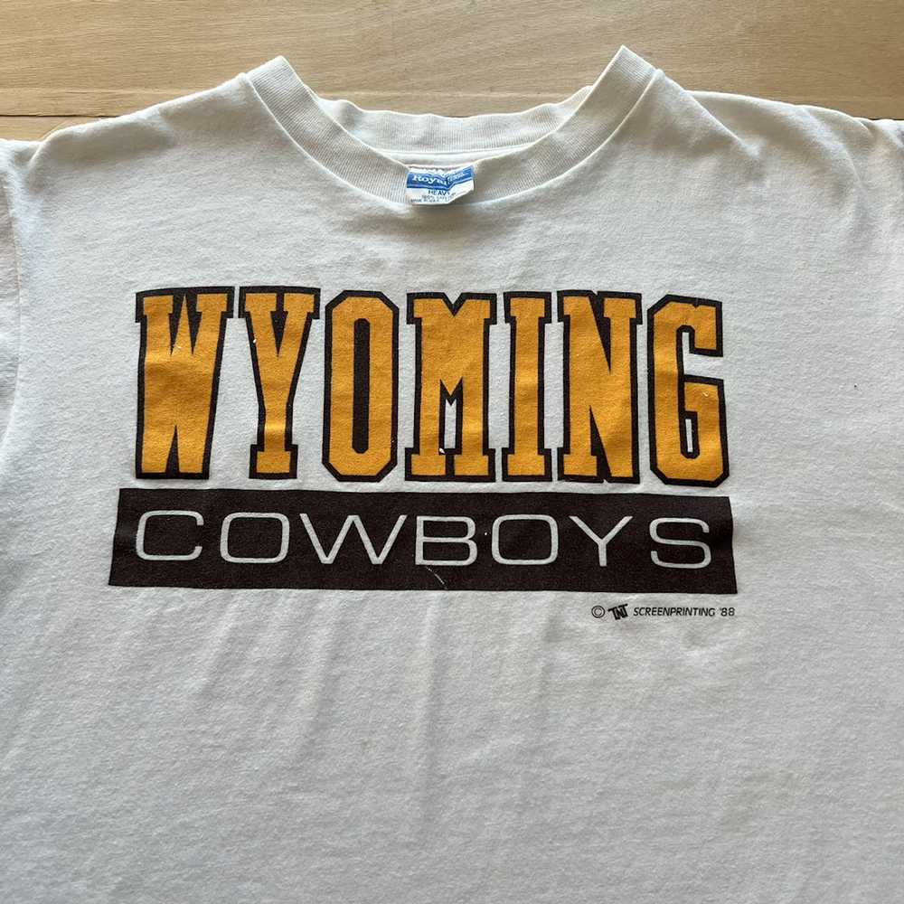 Made In Usa × Vintage Vintage Wyoming Cowboys Shi… - image 3