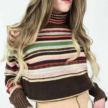 Vintage Y2K Striped Turtleneck Sweater