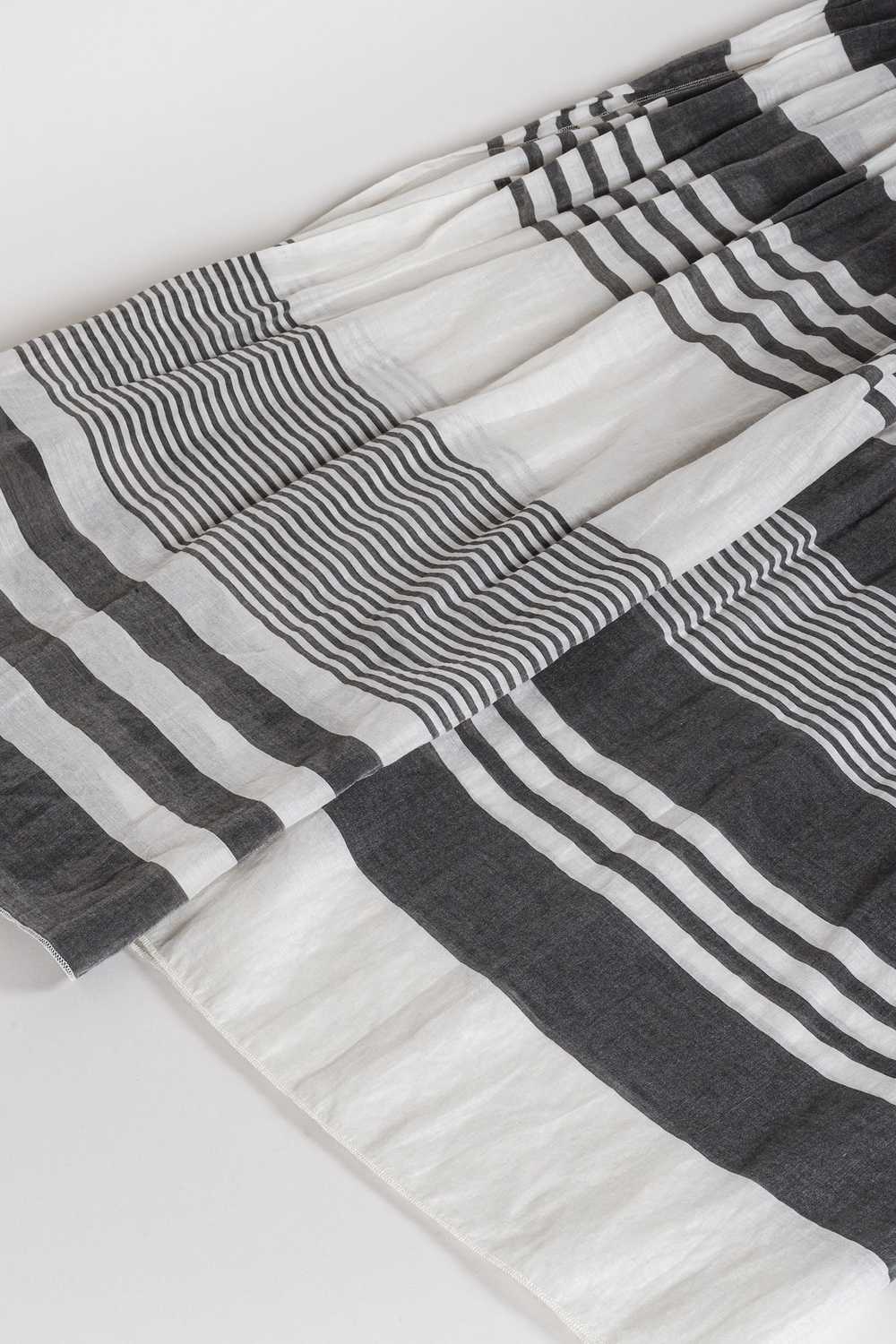 Annette Gortz Annette Gortz Gray Striped Sheer Sc… - image 2