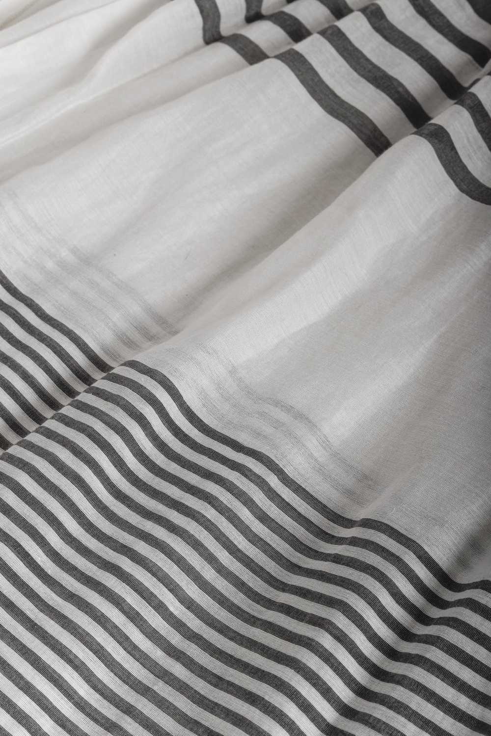 Annette Gortz Annette Gortz Gray Striped Sheer Sc… - image 3