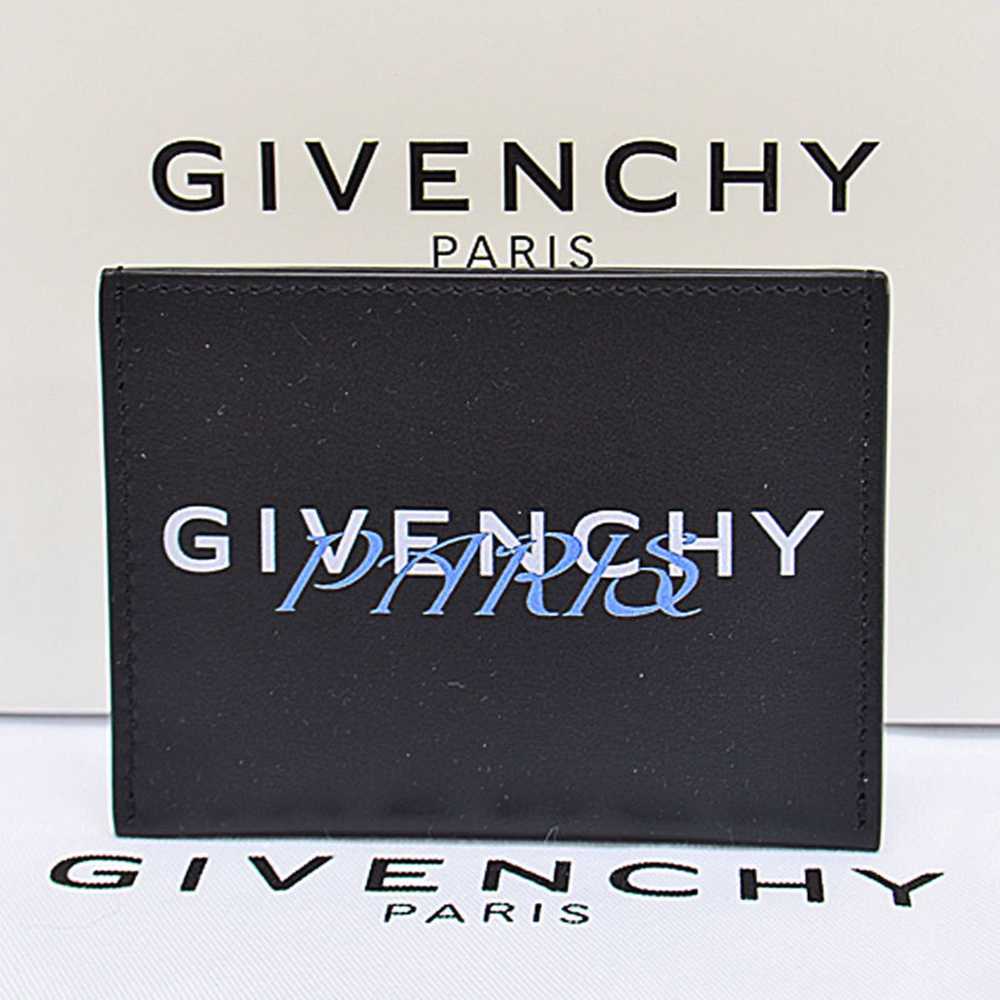 Givenchy GIVENCHY card case black x white blue le… - image 1