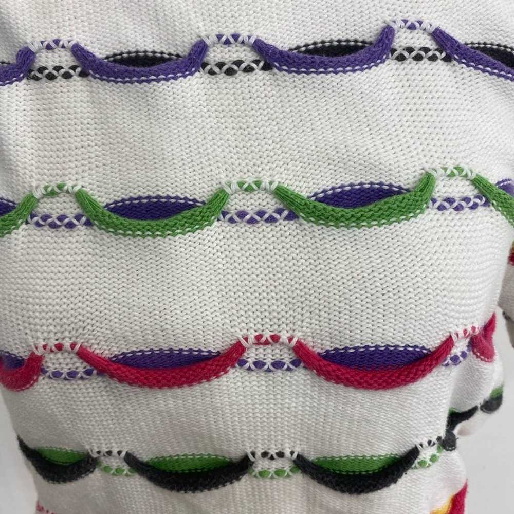 Vintage 90s 3D Textured Cotton Knit Short Sleeve … - image 4