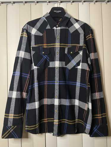 Flannel × Vintage Vintage 00s Grunge Black White … - image 1