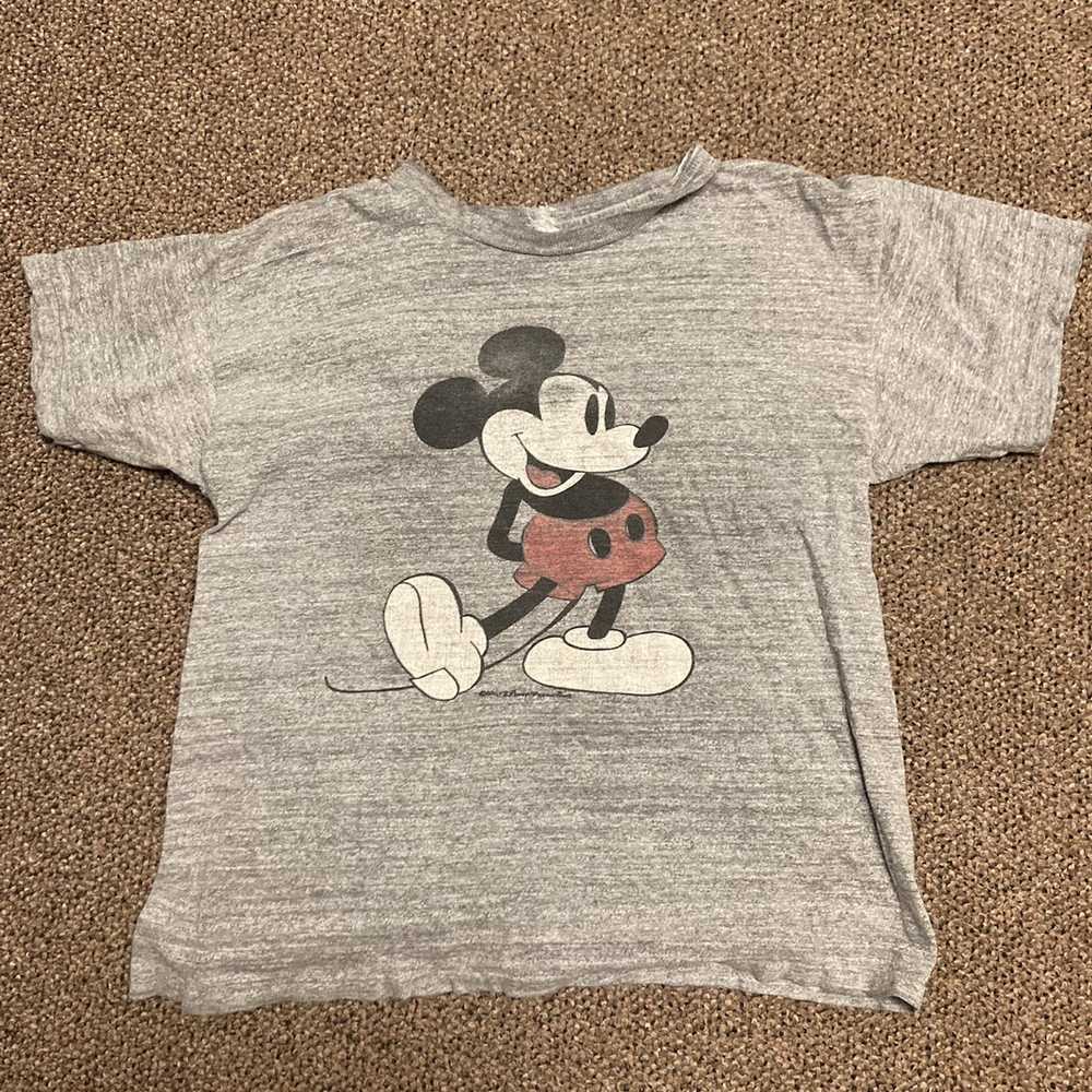 Disney Vintage Disneyland Grey Mickey Mouse T Shirt M… Gem