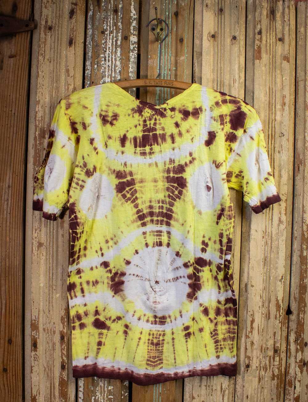 Vintage Vintage Yellow and Brown Tie Dye Shirt 70s - image 2