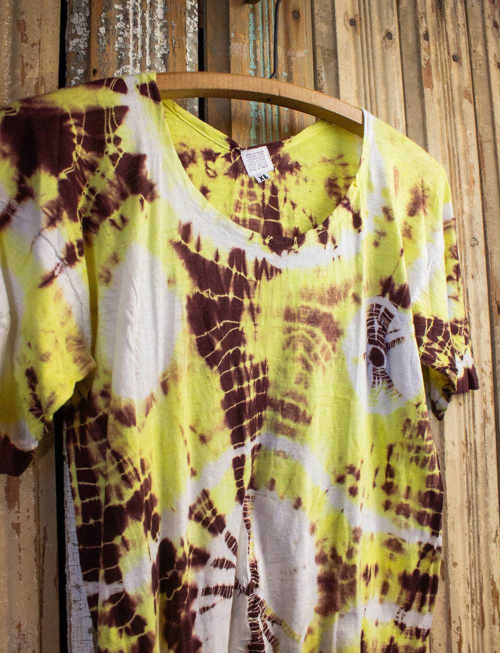 Vintage Vintage Yellow and Brown Tie Dye Shirt 70s - image 3