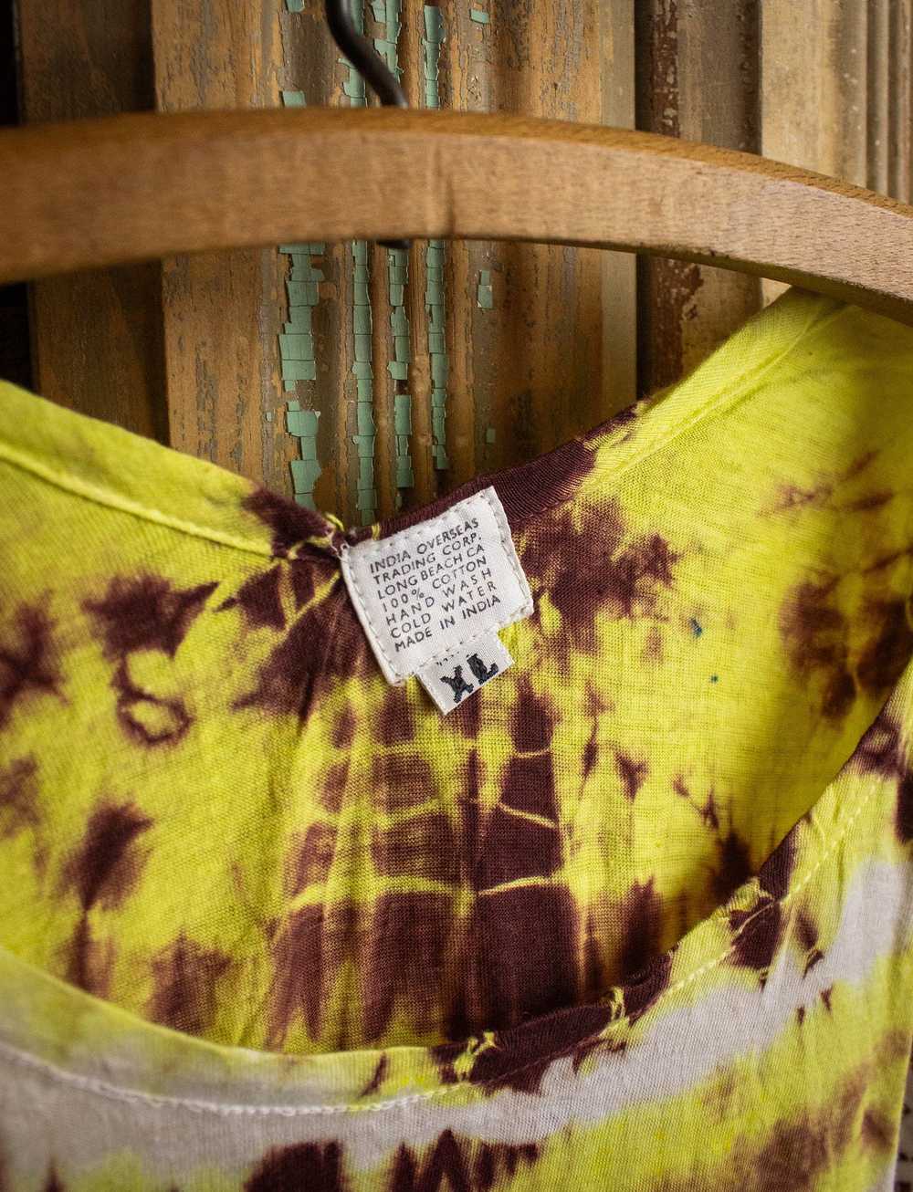 Vintage Vintage Yellow and Brown Tie Dye Shirt 70s - image 4