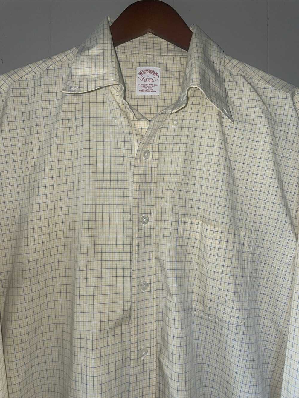 Brooks Brothers Brooks Brothers pale yellow blue … - image 4