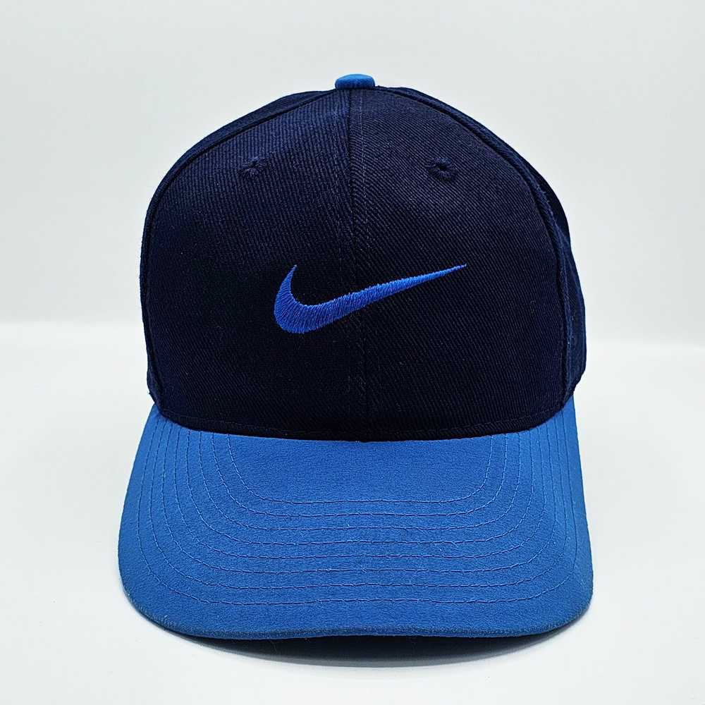 Hat × Nike × Vintage Nike Vintage 90s Blue Snapba… - image 1