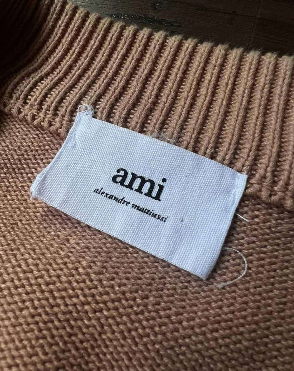 AMI Tan Ami heart knit cardigan - image 4