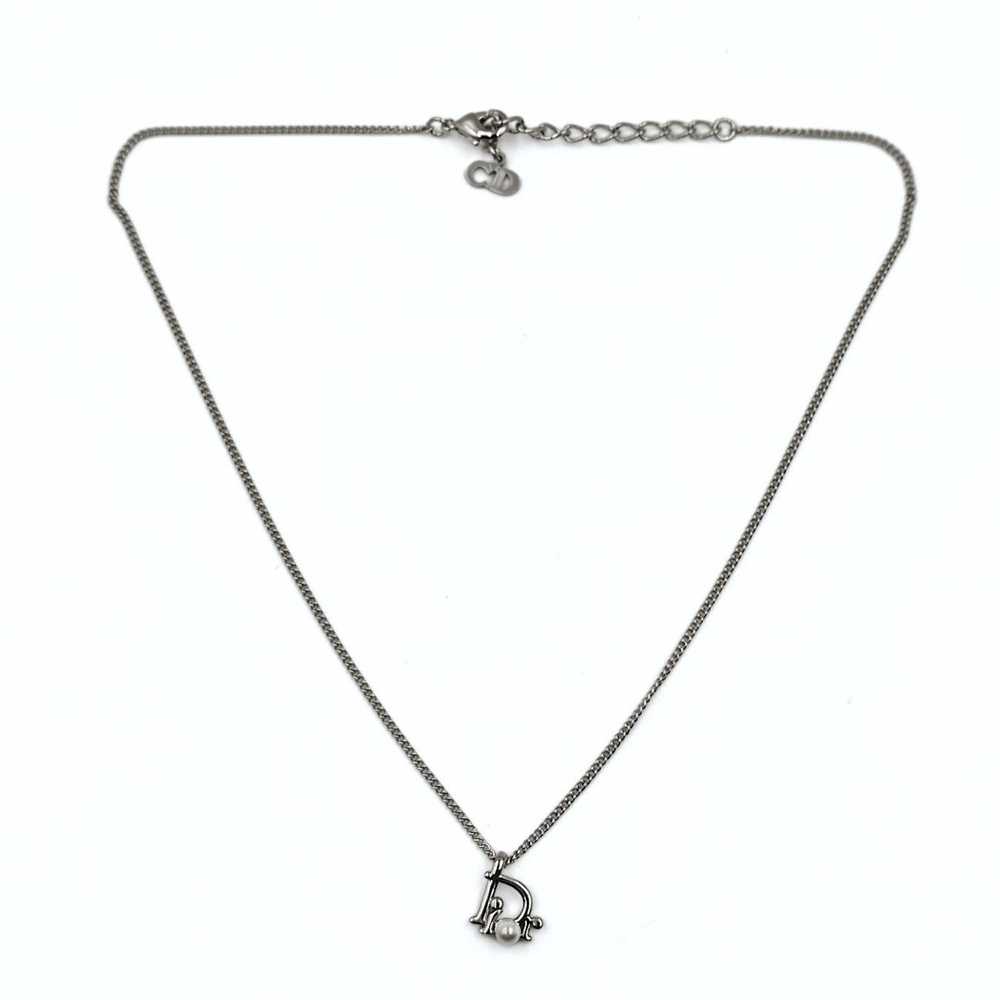 Dior Christian Dior necklace in silver metal with… - image 1