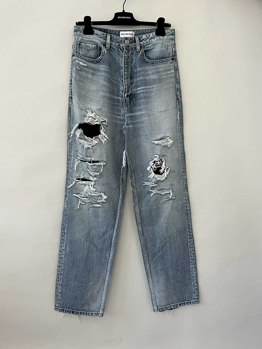 Balenciaga Balenciaga Distressed Ripped Logo Line… - image 3